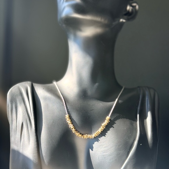 Silpada Jewelry - Silpada “Precious Pebbles” Necklace Sterling Silver Mixed Metal Minimalist